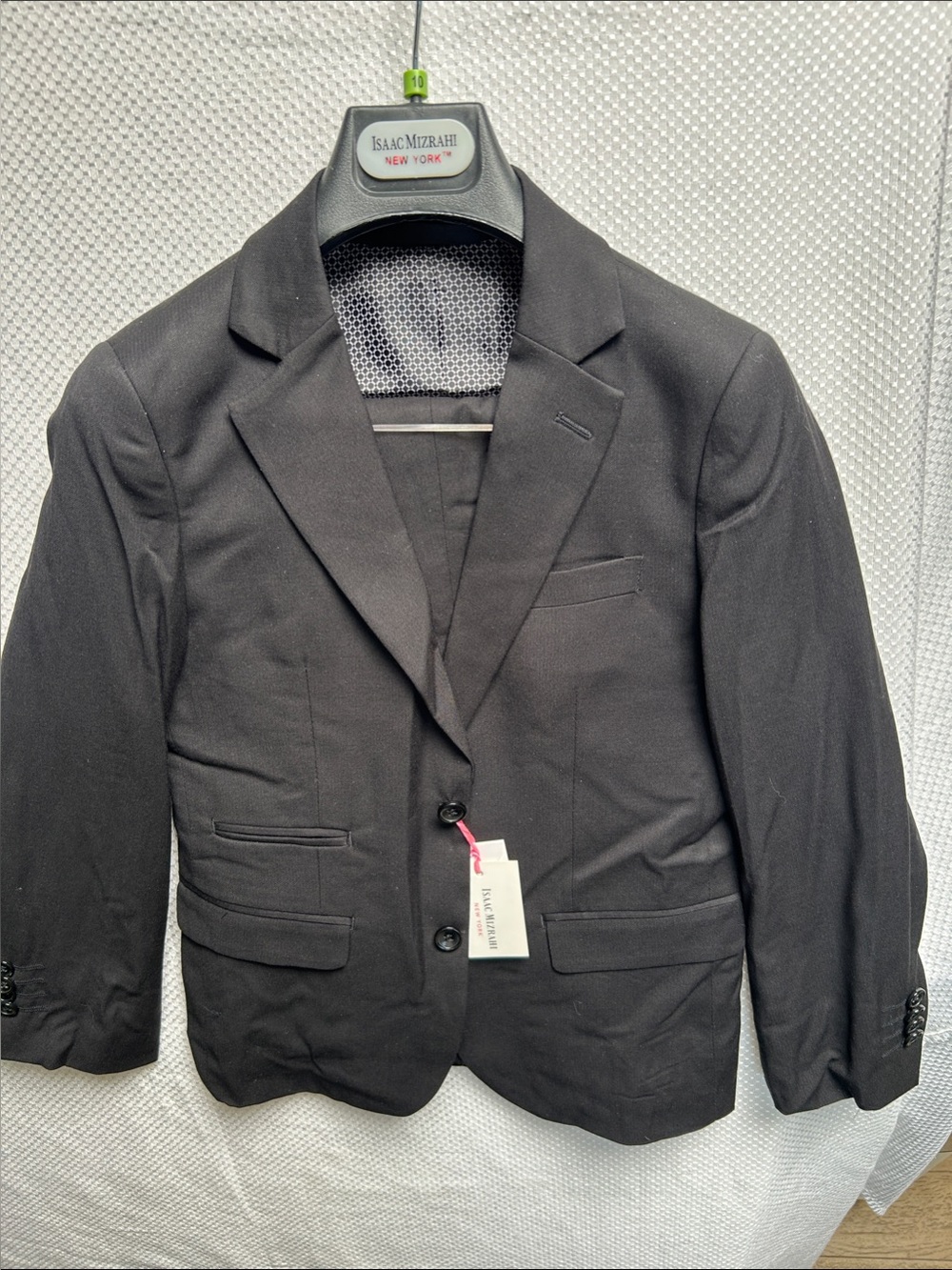 Isaac Mizrahi 2 pc Black Two-Button Suit. Poly Wool. Lined pants. Size 10. NWT.